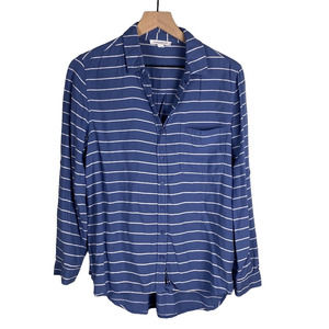 beachlunchlounge Blue and White Stripe Long sleeve Blouse
